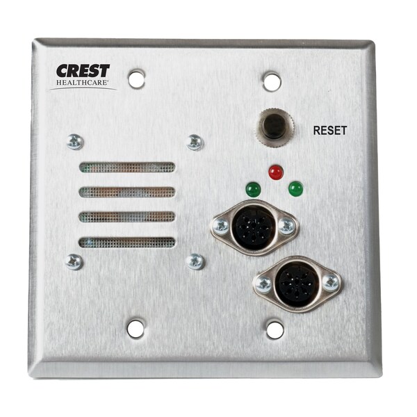 Dual Patient Station, Crest replacement for Rauland, 8-pin DIN, 2-gang